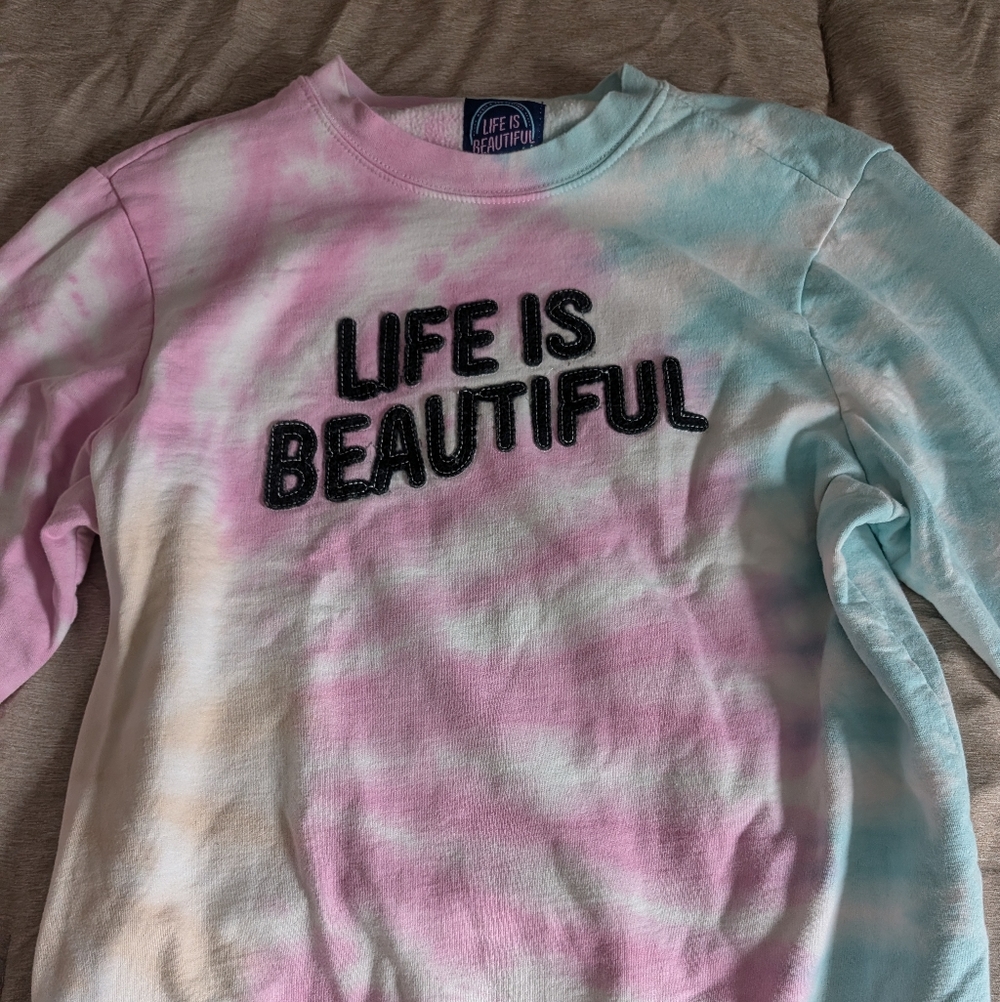 Life is Beautiful Music Festival - Tie-Dye Crew Neck Sweater Size L
